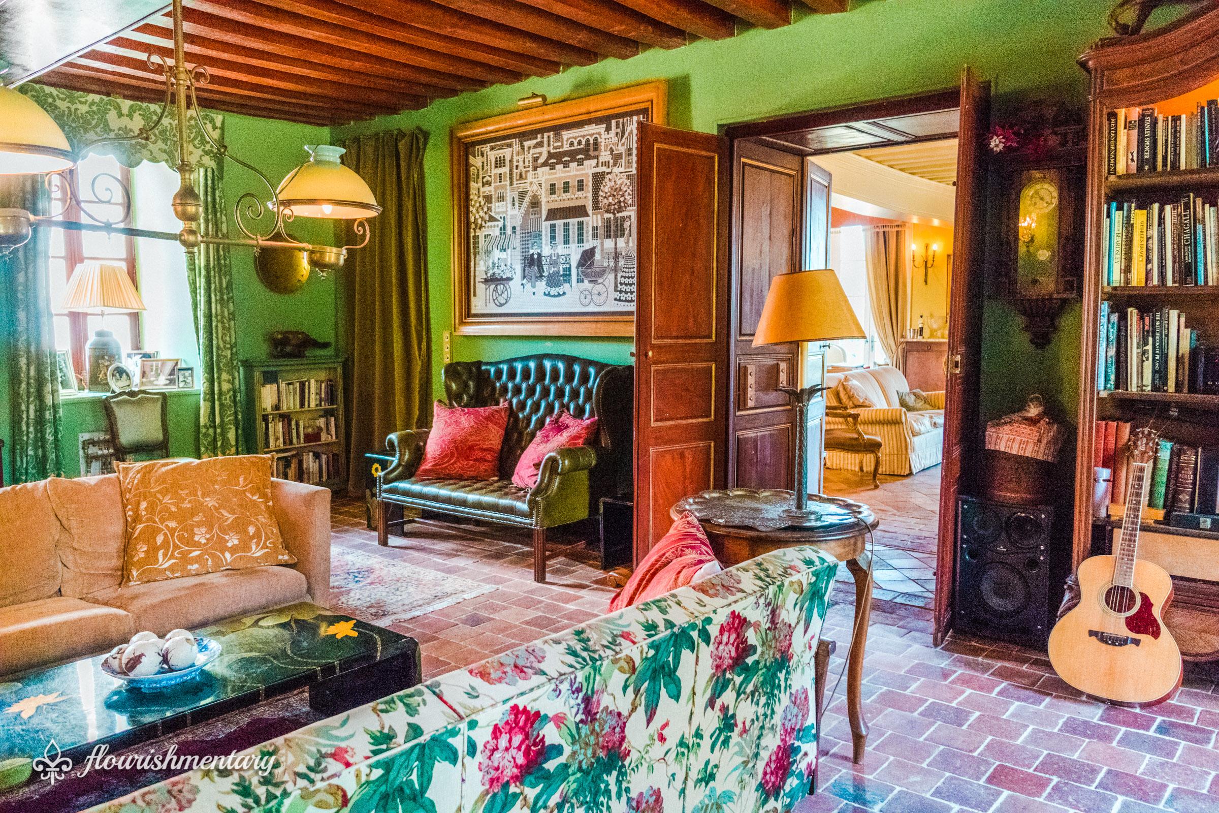 the winter salon of chateau de lalande