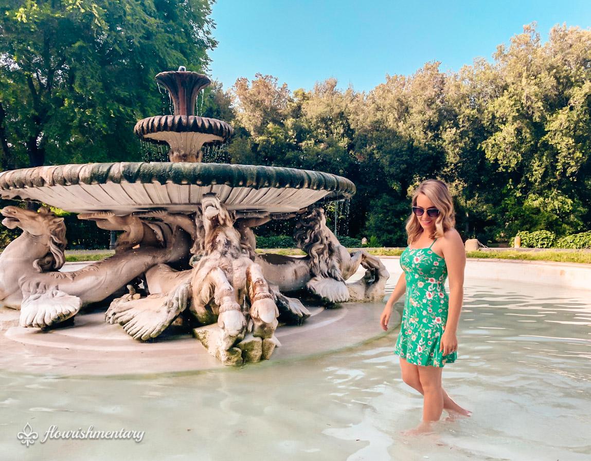 Villa Borghese gardens Fontana dei Cavalli Marini