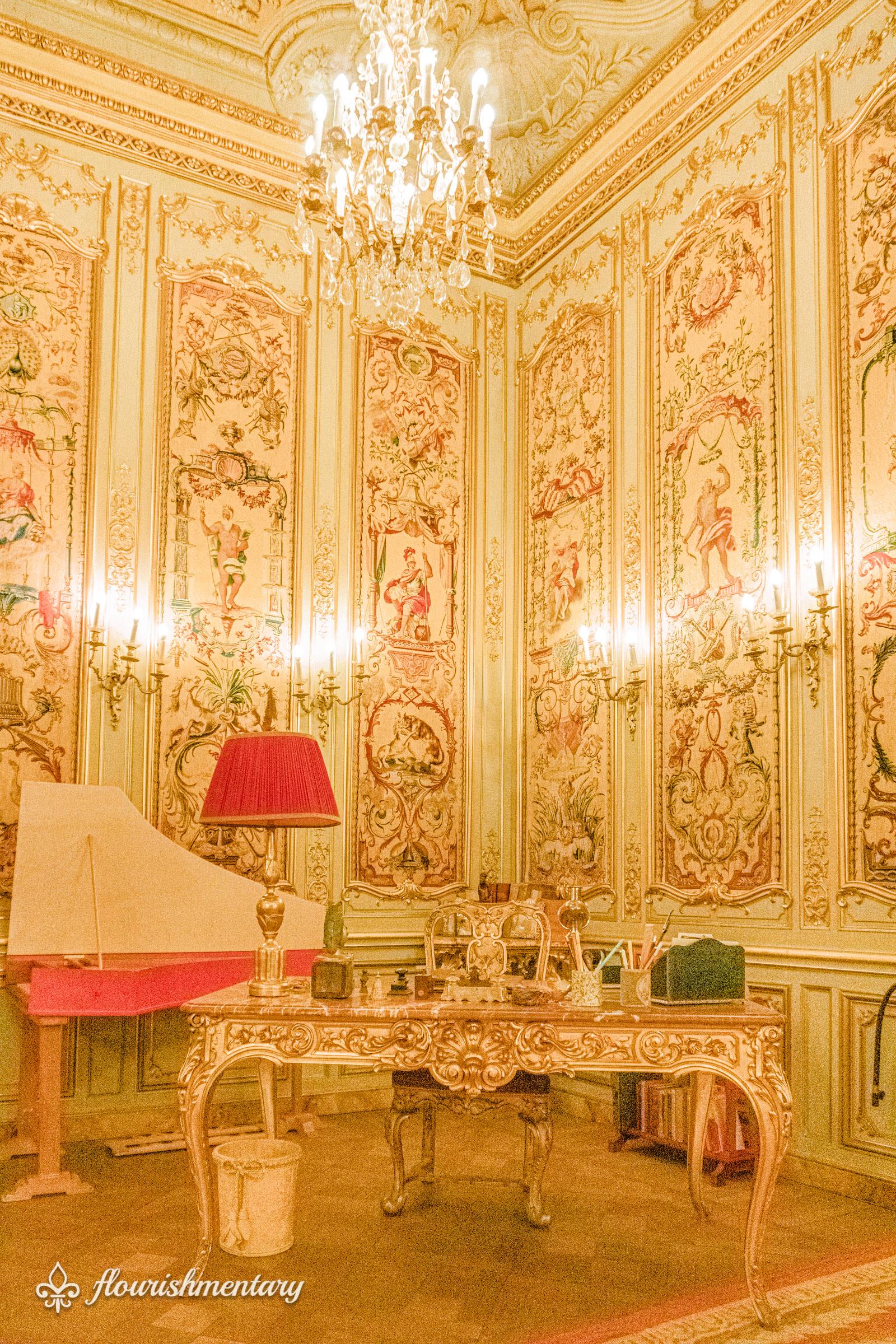 decorative desk inside the private apartments