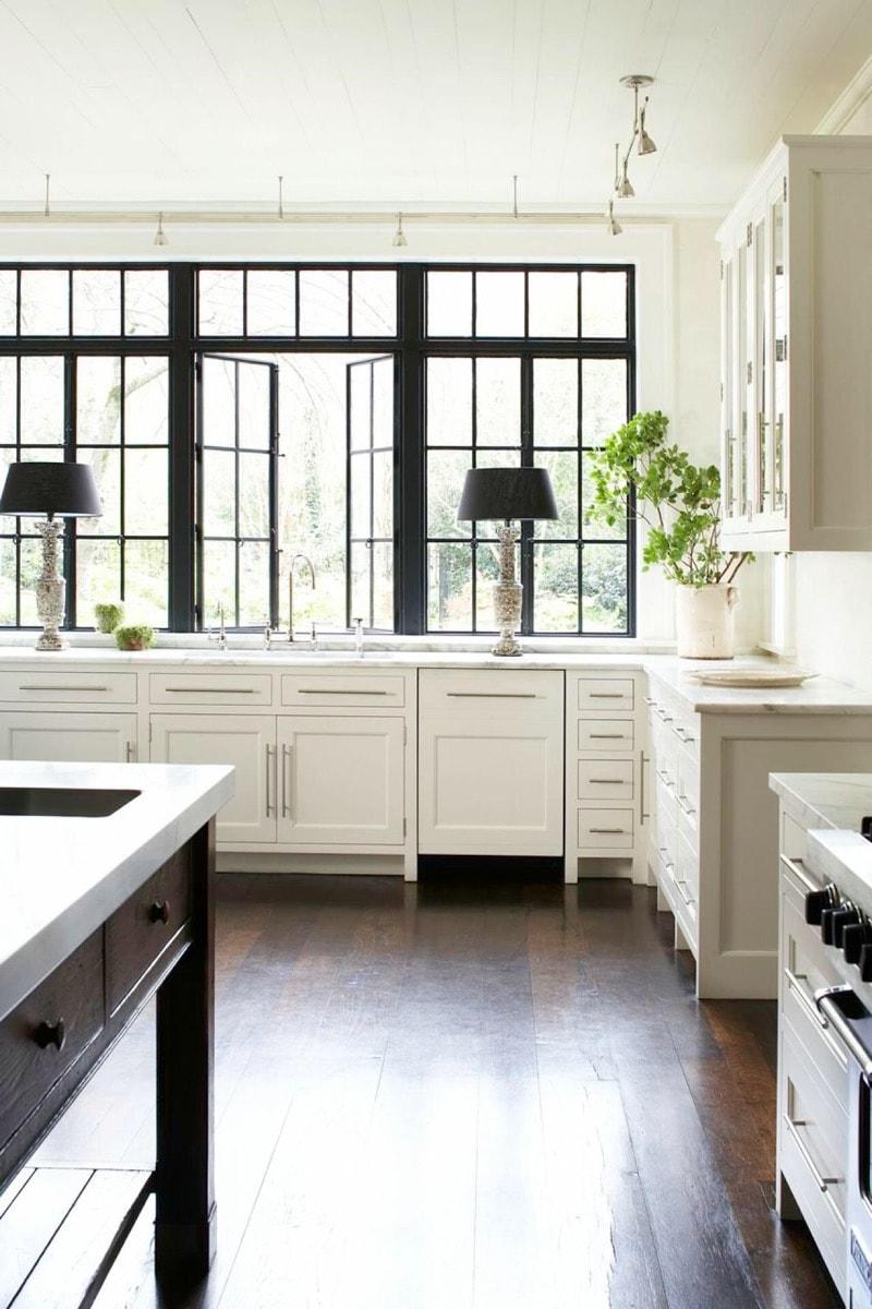 black trim window luxury kitchen