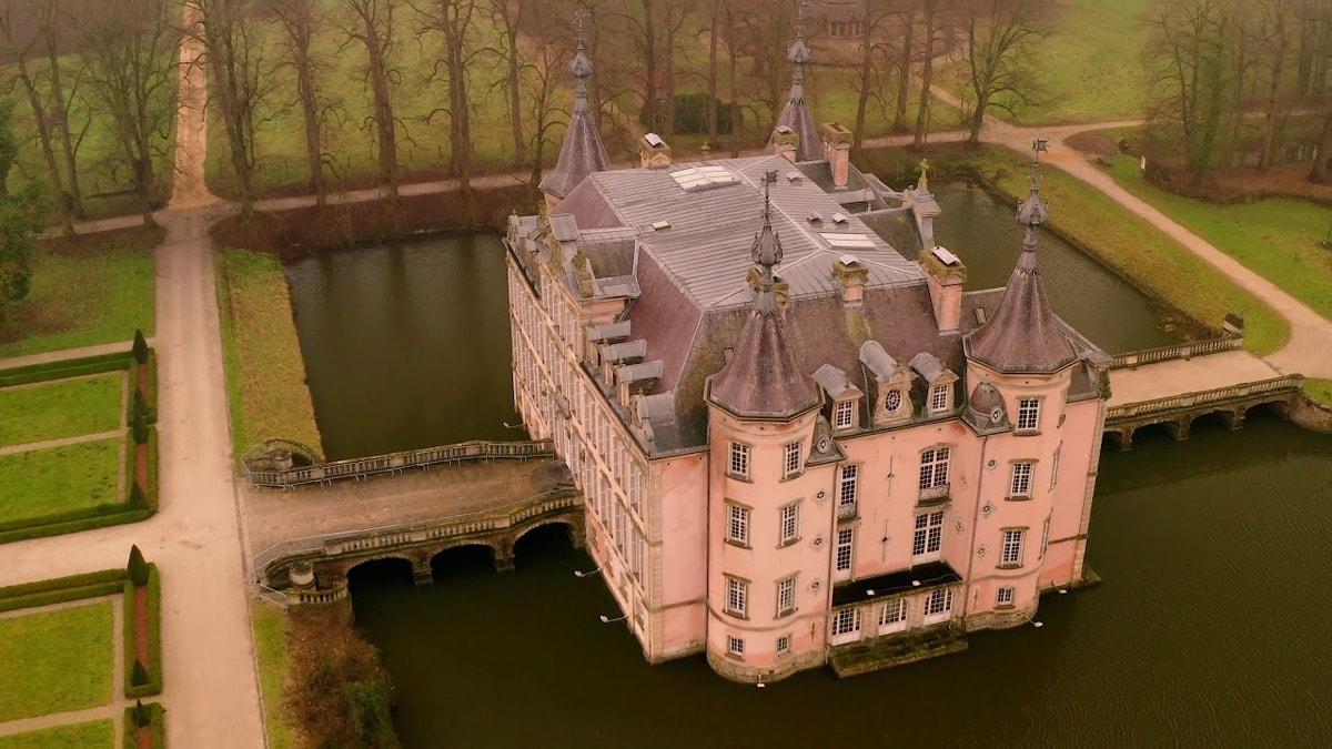 pink Castle Of Poeke, Belgium